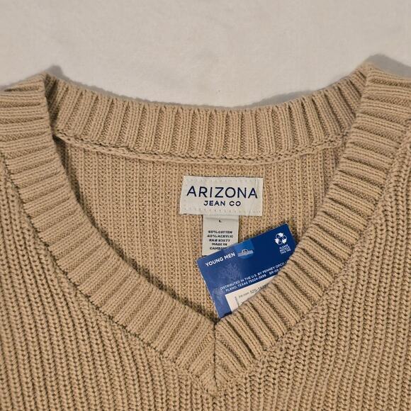Arizona Large Khaki Cable Knit Sweater NWT - Picture 4 of 6